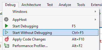 Start Without Debugging